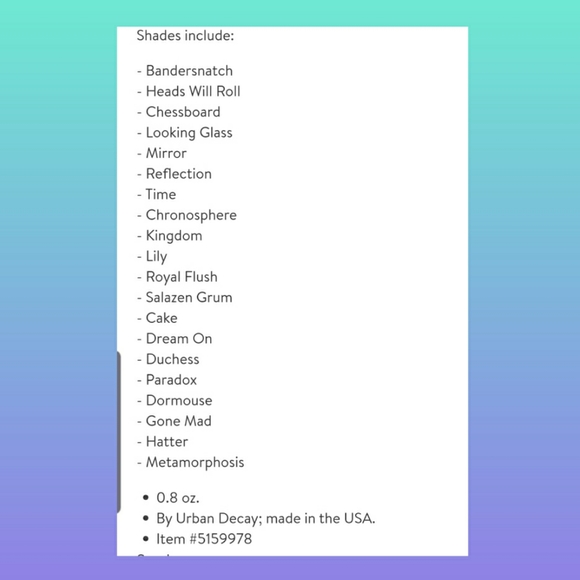 🐭 Alice Through the looking Glass palette 🐰 - Picture 8 of 8